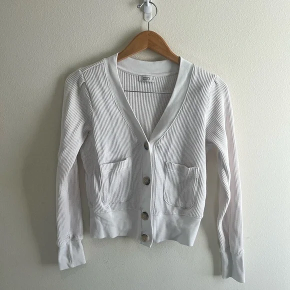 AYR Women's The Waffle Con Crop Cardigan Size Extra Small - Picture 2 of 5